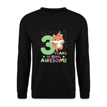 Fuchs zum 3. Geburtstag Kinder drei Jahre alt - Unisex Pullover - Schwarz - Vorne - Alina (178cm) & Michal (187cm)
