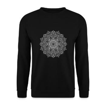 Flowers Mandala - Unisex Sweatshirt - black - Front - Alina (178cm) & Michal (187cm)