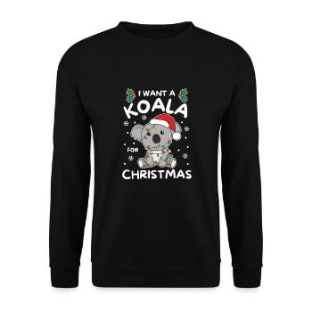 I want a koala for Christmas cute koalas - Unisex Sweatshirt - black - Front - Alina (178cm) & Michal (187cm)