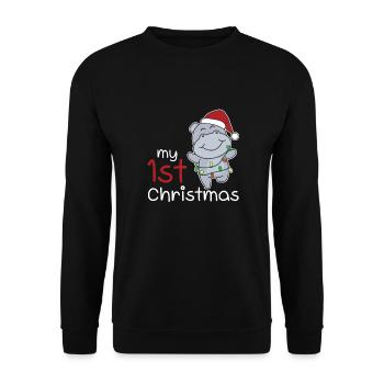 Hippo Noël Cheval mon 1er Noël - Sweat-shirt Unisexe - noir - Devant - Alina (178cm) & Michal (187cm)