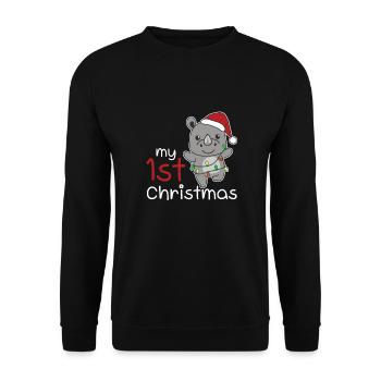 Nashorn Weihnachten Nashörner my 1st Christmas - Unisex Pullover - Schwarz - Vorne - Alina (178cm) & Michal (187cm)