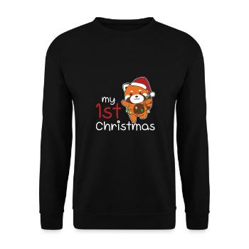 Rote Panda Weihnachten Pandas roux mon 1er Noël - Sweat-shirt Unisexe - noir - Devant - Alina (178cm) & Michal (187cm)