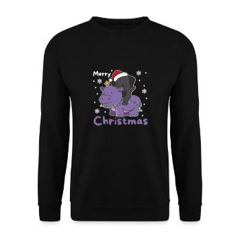 Christmas Hippo Labrador Merry Christmas Dogs - Unisex Sweatshirt - black - Front - Alina (178cm) & Michal (187cm)