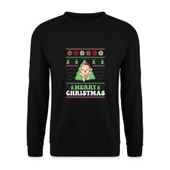 Joyeux Noël rétro moche Noël Labrador - Sweat-shirt Unisexe - noir - Devant - Alina (178cm) & Michal (187cm)