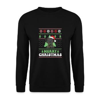 Joyeux Noël rétro moche Noël Labrador - Sweat-shirt Unisexe - noir - Devant - Alina (178cm) & Michal (187cm)