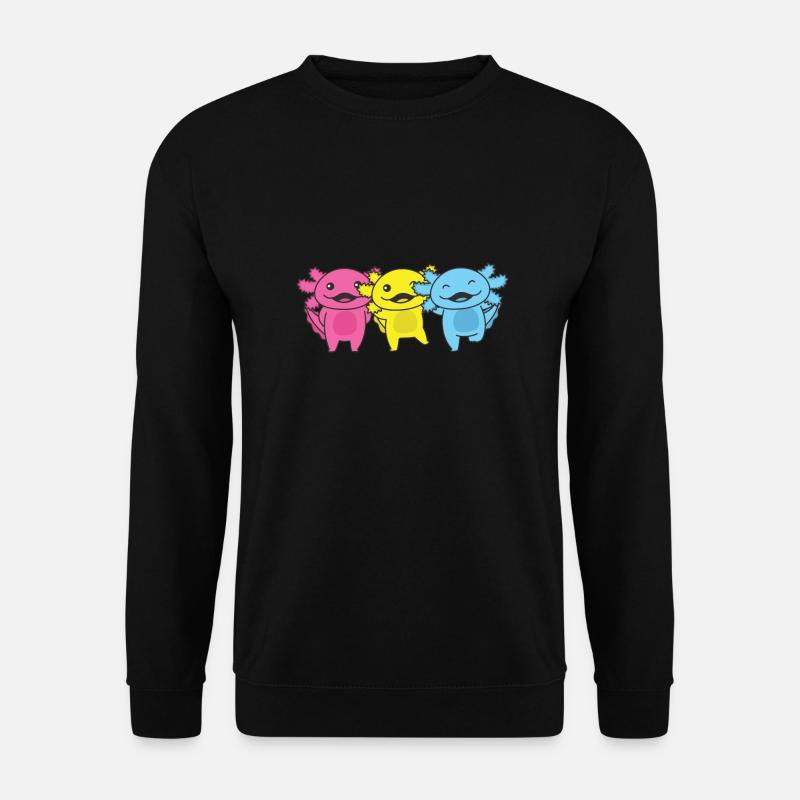 Pansexual Flag Pan Pride LGBTQ Axolotl - Unisex Pullover - Schwarz