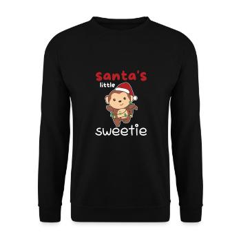 Singe Noël La petite chérie du Père Noël - Sweat-shirt Unisexe - noir - Devant - Alina (178cm) & Michal (187cm)