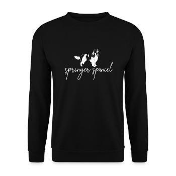 English Springer Spaniel Dog - Unisex Sweatshirt - black - Front - Alina (178cm) & Michal (187cm)