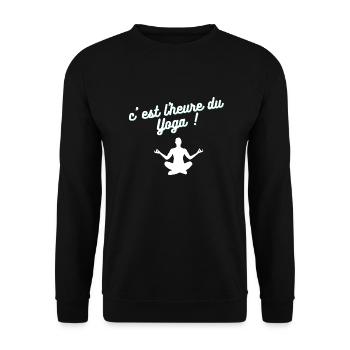 c est l heure du Yoga - Sweat-shirt Unisexe - noir - Devant - Alina (178cm) & Michal (187cm)