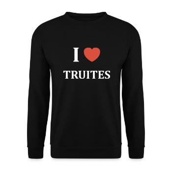 i love Truites - Sweat-shirt Unisexe - noir - Devant - Alina (178cm) & Michal (187cm)