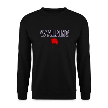 Walking red Flag funny shirt - Unisex Pullover - Schwarz - Vorne - Alina (178cm) & Michal (187cm)