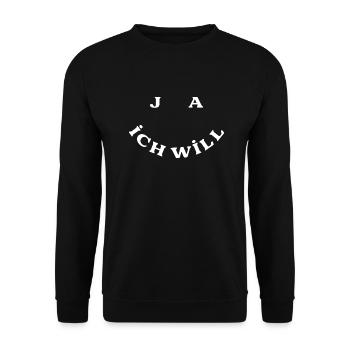 Ja Ich Will - Unisex Pullover - Schwarz - Vorne - Alina (178cm) & Michal (187cm)