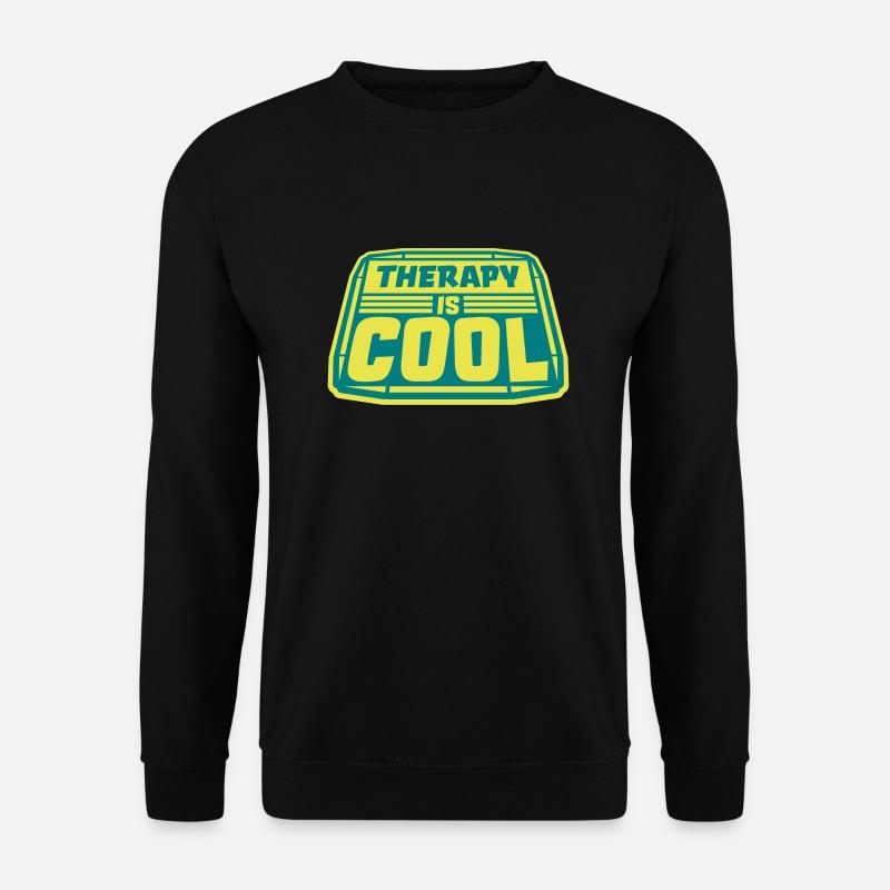 therapy is cool Zitat - Unisex Pullover - Schwarz
