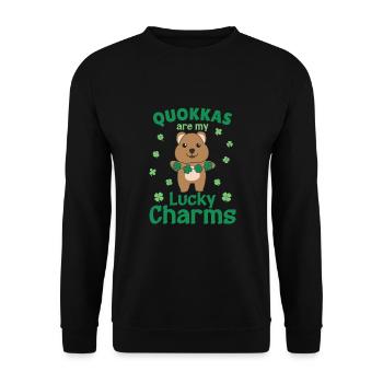 Les quokkas sont mes porte-bonheur La Saint-Patrick - Sweat-shirt Unisexe - noir - Devant - Alina (178cm) & Michal (187cm)
