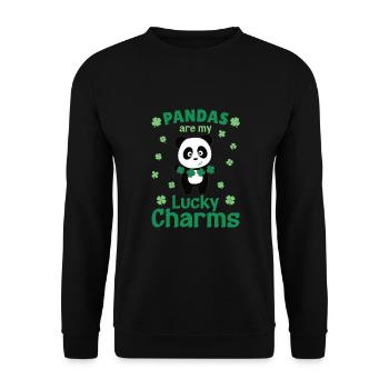 Les pandas sont mes porte-bonheur La Saint-Patrick - Sweat-shirt Unisexe - noir - Devant - Alina (178cm) & Michal (187cm)