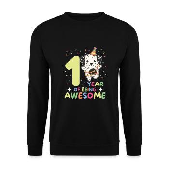 Dalmatians for 1st birthday for children one year - Unisex Sweatshirt - black - Front - Alina (178cm) & Michal (187cm)