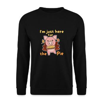 thanksgiving day outfits turkey pork with pie - Unisex Sweatshirt - black - Front - Alina (178cm) & Michal (187cm)