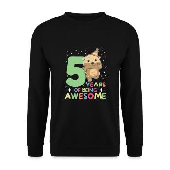 Otter for the 5th birthday Children five years old - Unisex Sweatshirt - black - Front - Alina (178cm) & Michal (187cm)