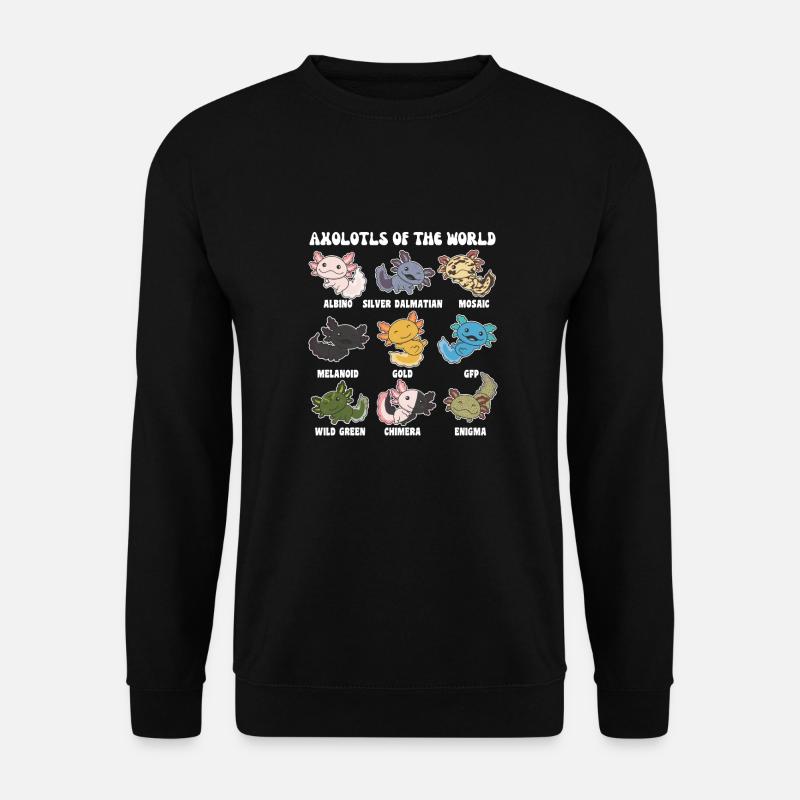 Axolotls aus der Welt süße Tiere Axolotl Arten - Unisex Pullover - Schwarz