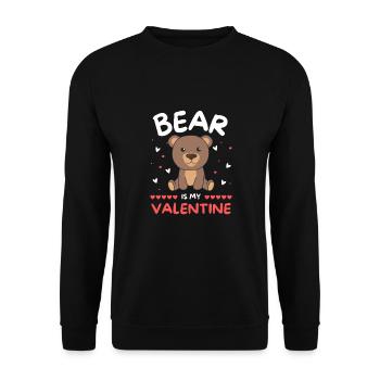Ours pour la Saint-Valentin animaux mignons avec des cœurs - Sweat-shirt Unisexe - noir - Devant - Alina (178cm) & Michal (187cm)