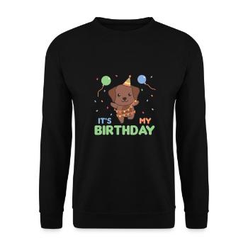 Labrador pour les enfants d’anniversaire c’est mon anniversaire - Sweat-shirt Unisexe - noir - Devant - Alina (178cm) & Michal (187cm)