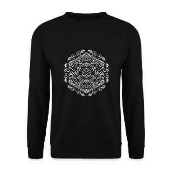 Flowers Mandala - Unisex Sweatshirt - black - Front - Alina (178cm) & Michal (187cm)