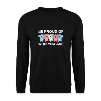Drapeau trans Gay Pride LGBTQ Koala - Sweat-shirt Unisexe - noir - Devant - Alina (178cm) & Michal (187cm)