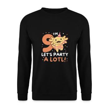 9th birthday Axolotl nine years old sweet Axolotls - Unisex Sweatshirt - black - Front - Alina (178cm) & Michal (187cm)