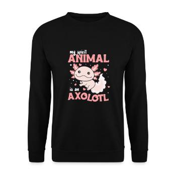 Mon animal spirituel est un axolotl doux axolotl - Sweat-shirt Unisexe - noir - Devant - Alina (178cm) & Michal (187cm)