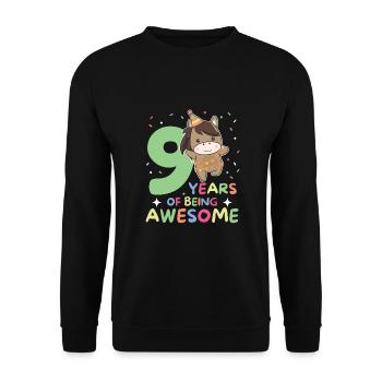 Horse for 9th birthday Children nine years old - Unisex Sweatshirt - black - Front - Alina (178cm) & Michal (187cm)