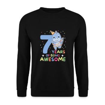 Dino pour les enfants de 7 ans de sept ans - Sweat-shirt Unisexe - noir - Devant - Alina (178cm) & Michal (187cm)
