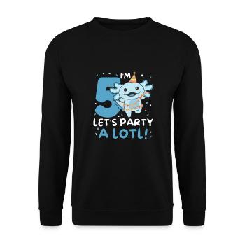 5ème anniversaire axolotl cinq ans axolotls sucrés - Sweat-shirt Unisexe - noir - Devant - Alina (178cm) & Michal (187cm)