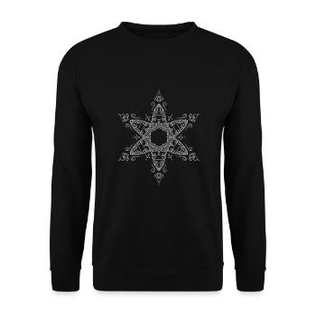 Blumen Mandala - Unisex Pullover - Schwarz - Vorne - Alina (178cm) & Michal (187cm)