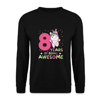 Unicorn for 8th birthday children eight years old - Unisex Sweatshirt - black - Front - Alina (178cm) & Michal (187cm)