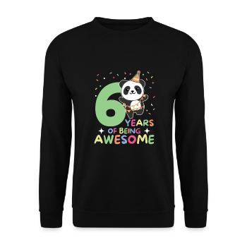 Panda for 6th birthday children six years old - Unisex Sweatshirt - black - Front - Alina (178cm) & Michal (187cm)