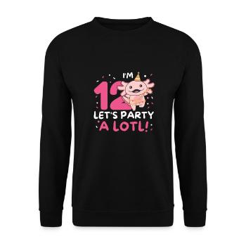 12th birthday Axolotl twelve years sweet Axolotls - Unisex Sweatshirt - black - Front - Alina (178cm) & Michal (187cm)