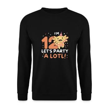 12th birthday Axolotl twelve years sweet Axolotls - Unisex Sweatshirt - black - Front - Alina (178cm) & Michal (187cm)