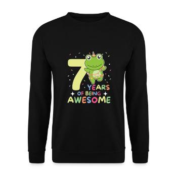 Grenouille pour 7e anniversaire Enfants de sept ans - Sweat-shirt Unisexe - noir - Devant - Alina (178cm) & Michal (187cm)