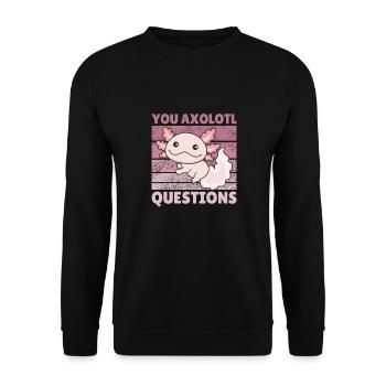 Axolotl lover cute animals children axolotl - Unisex Sweatshirt - black - Front - Alina (178cm) & Michal (187cm)