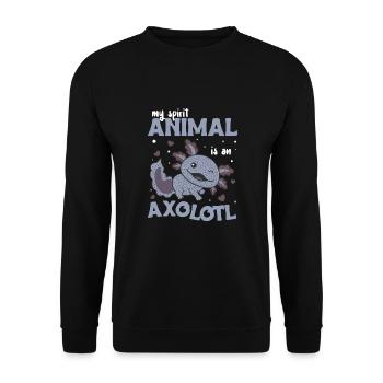 Mon animal spirituel est un axolotl doux axolotl - Sweat-shirt Unisexe - noir - Devant - Alina (178cm) & Michal (187cm)