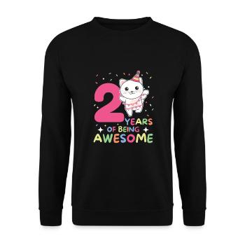 Chat pour les enfants de 2e anniversaire de deux ans - Sweat-shirt Unisexe - noir - Devant - Alina (178cm) & Michal (187cm)