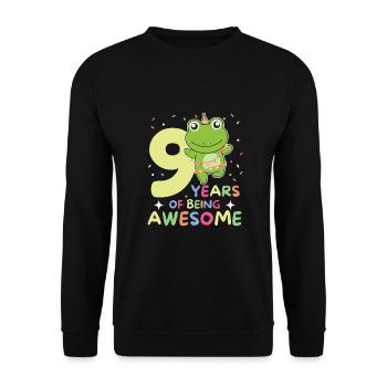 Grenouille pour 9e anniversaire Enfants de neuf ans - Sweat-shirt Unisexe - noir - Devant - Alina (178cm) & Michal (187cm)