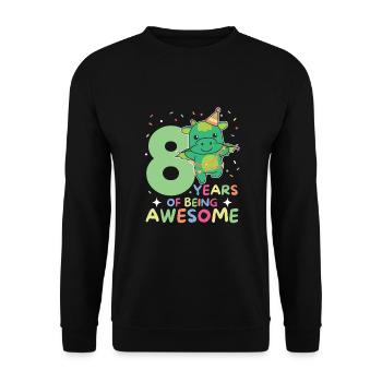 Dragon for 8th birthday children eight years old - Unisex Sweatshirt - black - Front - Alina (178cm) & Michal (187cm)