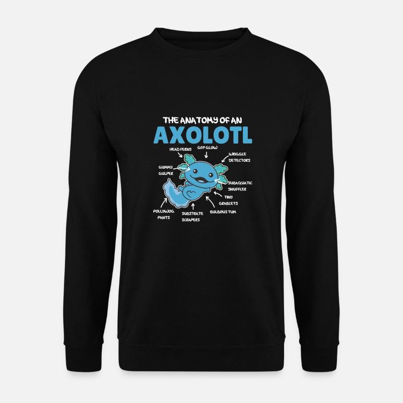 Axolotl Explication Anatomie d’un Axolotl - Sweat-shirt Unisexe - noir