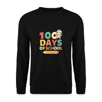100 days of school Faultier 100 Days - Unisex Pullover - Schwarz - Vorne - Alina (178cm) & Michal (187cm)