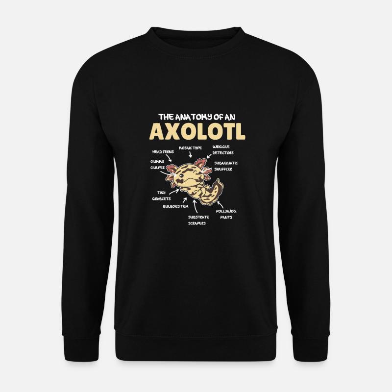 Axolotl Explication Anatomie d’un Axolotl - Sweat-shirt Unisexe - noir