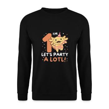 1st birthday axolotl one year old sweet axolotls - Unisex Sweatshirt - black - Front - Alina (178cm) & Michal (187cm)