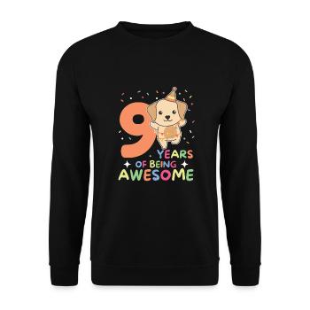 Labrador for 9th birthday children nine years old - Unisex Sweatshirt - black - Front - Alina (178cm) & Michal (187cm)