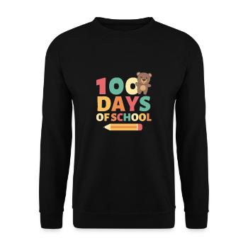 100 days of school Bär 100 Days - Unisex Pullover - Schwarz - Vorne - Alina (178cm) & Michal (187cm)