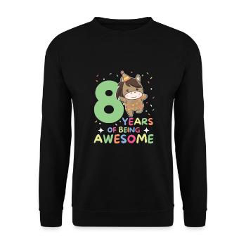 Horse for 8th birthday Children eight years old - Unisex Sweatshirt - black - Front - Alina (178cm) & Michal (187cm)